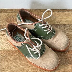 Florsheim Kids Olive and Beige Oxford Shoes